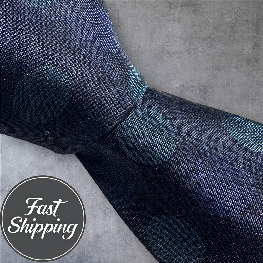 Dior Navy Blue Polka Dot Silk Tie